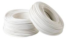 Ledning rund hvid 2 x 0,75 mm² 100 meter